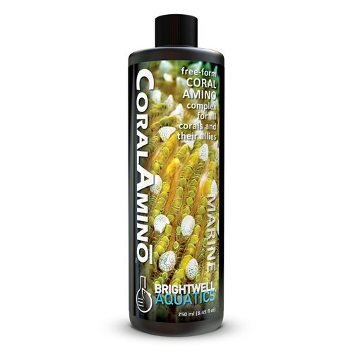 Brightwell Aquatics CoralAmino - Complex of Amino Acids for Corals - Coral Food for Aquarium Coral Growth - Saltwater Aquarium Treatments, 8.45 fl oz