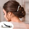 Cinaci 20 Pack 6cm/2.4" Simple Plain Blank DIY Caft Silver Metal French Hair Barrettes with Black Leather Cover Snap Hair Clips Clasps for Women Girls Teens Hair Accessories (2.4 Inch)