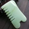 Bhbuy Natural Jade Stone Gua Sha Face Massage Hair Comb with Six Tooth