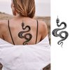10 Sheets Realistic Snake Temporary Tattoo stickers for Women Men, Fake Snake Tattoo Stickers for Adults Girl’s Arm Body, Black Serpent Peony Floral Kids.