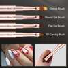 Shine Chance 9Pcs Nail Art Brushes Set, Professional Double-Ended Acrylic Liner Detail Brushes for Gel Polish Art Nail, 3D Art Nail Dotting Brush Pen for Manicure DIY Home Salon, Rosegold