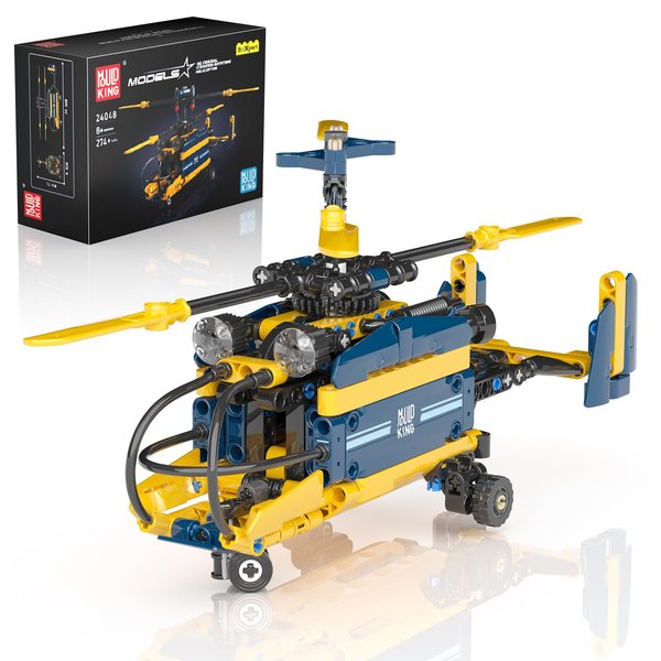 Mould King Mini Coaxial Rotor Helicopter Building Sets, Racing Plane Building Blocks, Toy Helicopter Building Kit, Micro Helicopter Building Toys for Age 8+(274PCS)