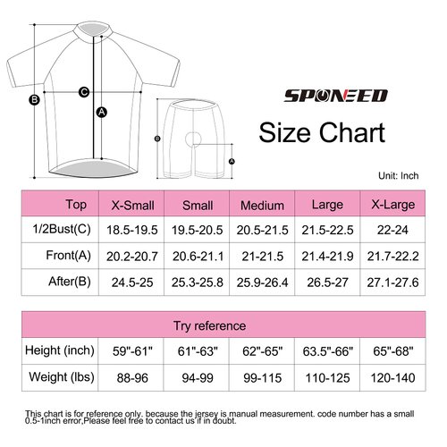 sponeed Women's Road Cycling Jersey Compression Short Pants Padding US L Purple Multi