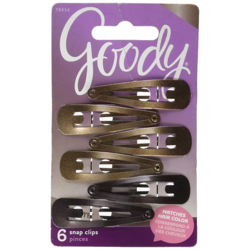 Goody Snap Hair Clips, Brunette, 6-count(1942446)