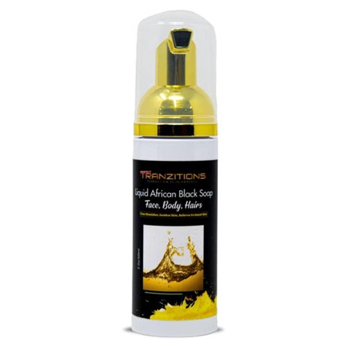 Perfect Tranzitions Liquid African Black Soap Bodywash With Aloe Vera 5Oz Foam Top Black African Soap Face Wash From Ghana Natural Soap For Blemishes, Uneven Skin Tone, Dark Spots