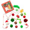 Fashion's Talk Holiday Festive Red Variety Pack Gift Box Cat Toy with Catnip, Box 20 Count
