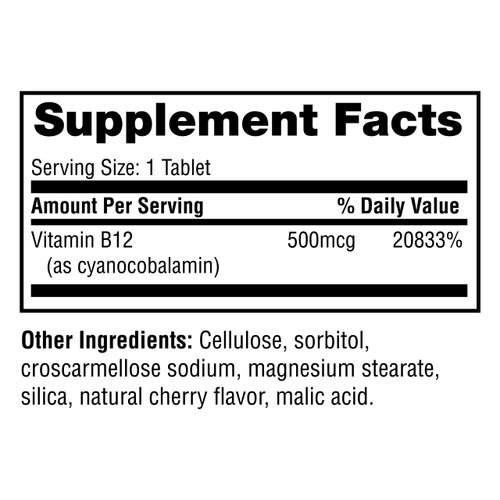 Twinlab B-12 Dots - Energy Production Support Supplements with Vitamin B12-500 mcg, 250 Tablets