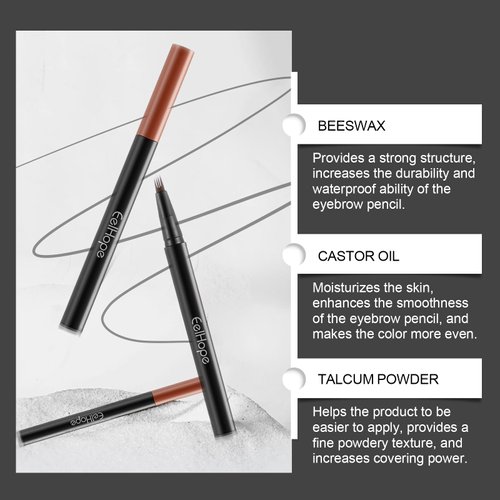 Brown Magic Eyebrow Microblading Pencil, 4 Tipped Precise Brow Pen,3d Waterproof Long-Lasting Eyebrow Brush,3D Waterproof Micro Eyebrow Pen Outline Pen Precise Eyebrow Pen,3 PCS