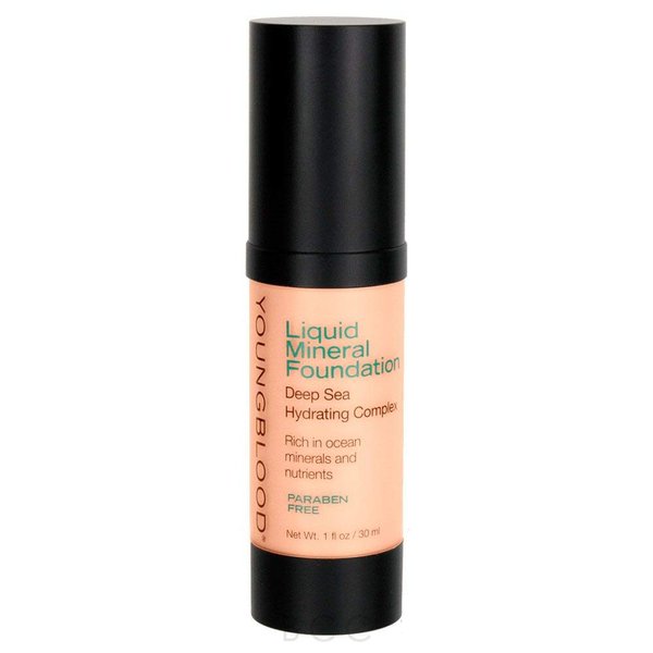 Youngblood Clean Luxury Cosmetics Liquid Mineral Foundation, Belize | Dewy Full Coverage Makeup Dry Skin Poreless Flawless | Vegan, Cruelty-Free