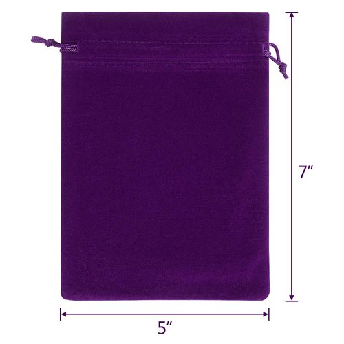 Lucky Monet 25/50/100PCS Velvet Drawstring Bags Jewelry Pouches for Christmas Birthday Party Wedding Favors Gift Candy Headphones Art and DIY Craft (25Pcs, Purple, 5” x 7”)