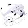 YOCTOSUN Head Mount Magnifier with 2 Led Professional Jeweler's Loupe Light Bracket and Headband are Interchangeable
