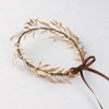 KorViSHOW Gold Leaf Headband Fairy Leaf Crown Wedding Hair Wreath Bamboo Leaf Flower Core Headpiece Bridesmaid Prom Festival Hair Accessories for Women Girls