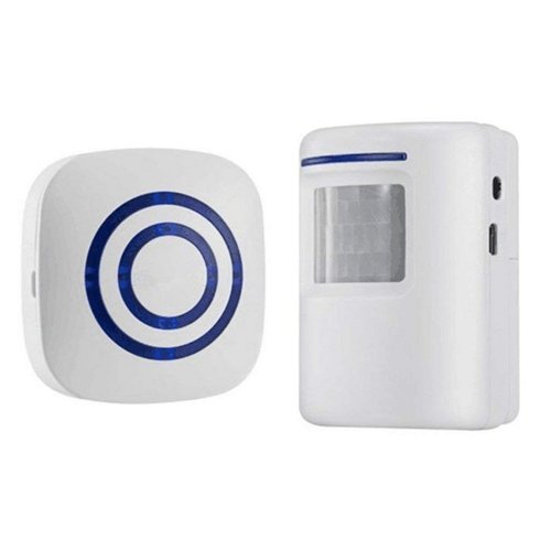 Motion Sensor Door Chime for Business, Outdoor Doorbell Kit Wireless Driveway Alert: Infrared Motion Sensor Chime with 1 Plug-in Receiver and 1 PIR Motion Sensor Detector Alert - LED Indicators