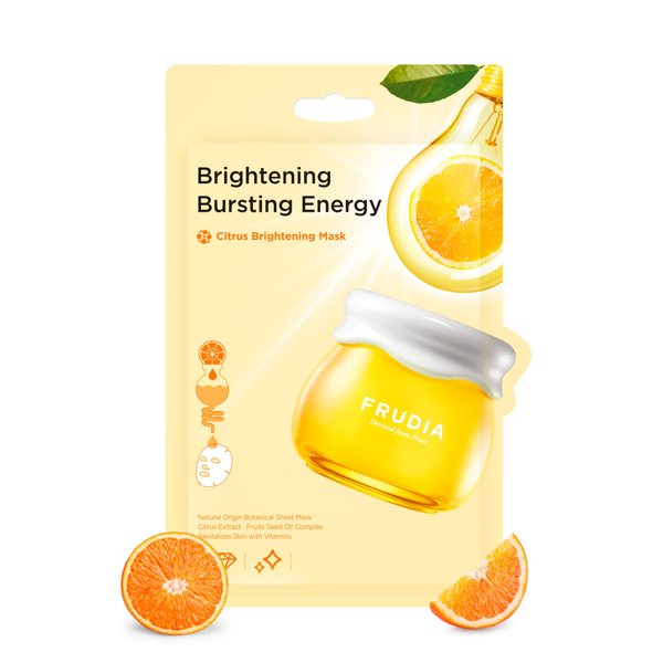 FRUDIA WELCOS Citrus Clarifying Mask | Vitamin C Face Mask w/Mandarin Peel Extract, Vegan Vitamin C & Mela-Zero | Korean Face Mask Skin Care | Vitamin C Mask for Dark Spots (Pack of 10)