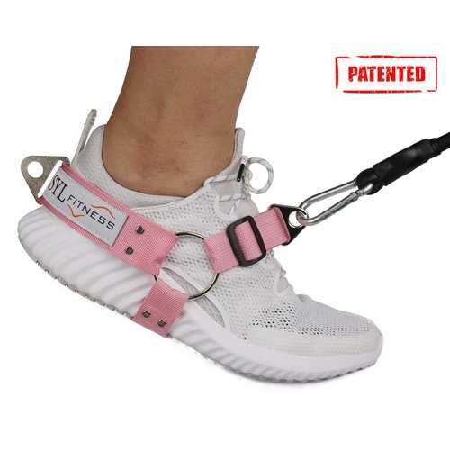 Glute Workout Kickback Strap – Booty Building and Workout Trainer – Home and Gym Leg Resistance Booty Bands for Cable Machines (Pink, Pair Pack)