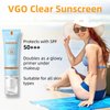 VGO Clear Face Sunscreen SPF 50, Hydrating Sun Essence Face Sunscreen Leaves No Sticky Feeling Travel Size Sunscreen Against UVA and UVB Rays 50ml / 1.7oz