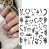 6 Sheets Spider Web Nail Art Stickers 3D Self-Adhesive Halloween Nail Decals Scary Spider Skull Bat Ghost Nail Stickers Black Silver Halloween Nail Decoration for Women Girls DIY Nail Art Designs