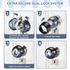 CLYMENE Improved Door Knob Covers Child Proof Door Handle Covers Child Safety, Baby Proof Door Knob Locks for Kids, 4 Pack (Clear-Black)