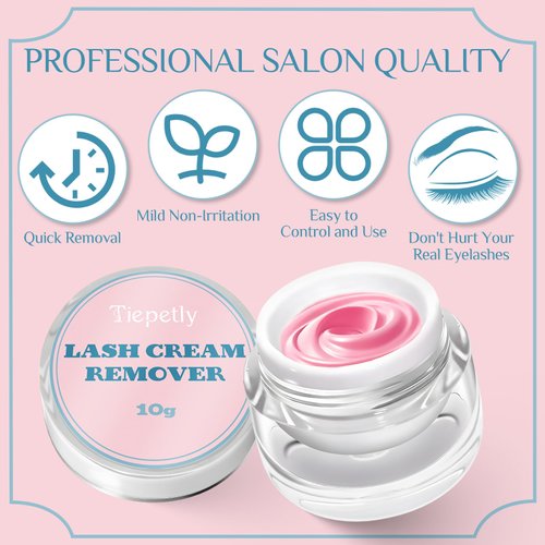 Tiepetly Eyelash Extension Remover 10g, Lash Extension Remover for Lash Extensions, Dissolves Powerful Lash Glue Remover, Low Irritation for Sensitive Skin