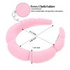 CURASA Spa Headband for Washing Face Pink Skincare Headband Make Up Headbands for Women Puffy Headbands for Girls Hairband for Washing Face Towel Facial Head band Hair Accessories for Women Girls