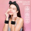 EIMMBD Face Wash Headband Wristband Set, Wrist Towels for Washing Face, Microfiber Face Washing Wristbands Makeup Headband Spa Wash Towel Band Absorbent Wrist Sweatband for Women (Black, 9 PCS)