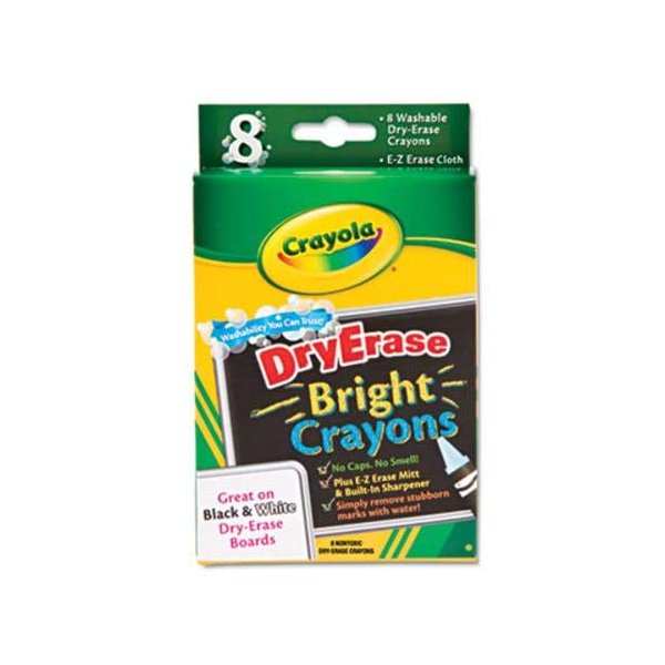 Crayola Dry-Erase, Washable Crayons, Bright Colors, 8 Count