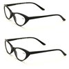 V.W.E. 2 Pairs Deluxe Female Cateye Vintage Reading Glasses Women Readers (2 Black, 2.75)