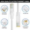 Cat5e Ethernet Cable 50 FT, Long Cat 5e Internet Cable, White Snagless Patch Cord, Flexible, Network, LAN, PoE, Standard RJ45 Connector for PC, Server, Router, Modem, TV, PS5 - with 15 Cable Ties