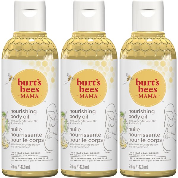 Burt's Bees Christmas Gifts, Mama Body Oil with Vitamin E Stocking Stuffers, 100% Natural Origin, 5 Fluid Ounces