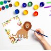 Safari Party Favors - 12 PCS Jungle Craft Kits Party Supplies - Safari Jungle Wooden Painting Kit for Kids with Bubble Wand - Wild Animals Christmas Birthday Goodie Bags Gifts Prizes Girls Boys