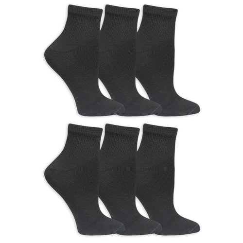 Dr. Scholl's Women's Diabetes and Circulatory Ankle Socks Value Pack 6 Pair - Black - Women's Shoe Size: 4-10