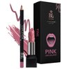 BL Color Matched Lip Liner & Lipstick Set (Pink) - Full-Coverage Argan Long Lasting Lipstick and Lip Liner Set With Natural Oils for Nourishment, Hydration, & Protection - Chemical-Free
