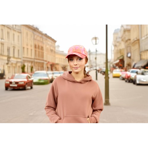 Funky Junque Criss Cross Hat Womens Baseball Cap Distressed Ponytail Messy Bun Trucker Ponycap (Tie Dye - Hot Pink Mix)