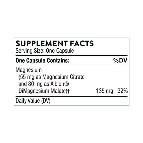 THORNE Magnesium CitraMate - Magnesium Supplement with Citrate-Malate - Support Heart, Skeletal Muscles, Cardiac, Lung Function, and Bone Density - Gluten-Free, Dairy-Free, Soy-Free - 90 Capsules