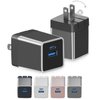 Qackenm 30W USB C Charger Block, GaN Nano Fast Charger, 2 Port Compact Charger with Foldable Plug for iPhone 16/16 Plus/16 Pro/16 Pro Max, 15/14/13 Series, Pixel, Galaxy, iPad/iPad Mini and More Black
