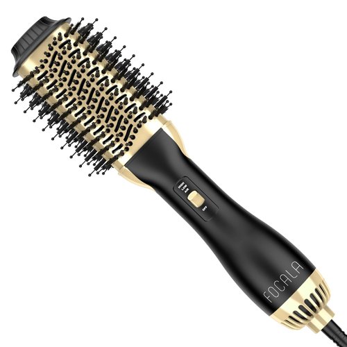 Hair Dryer Brush Blow Dryer Brush in One,One-Step Volumizer Styler and Hot Air Brush,Professional Salon Blow Out Brush for All Hair Types（Black,Gold）