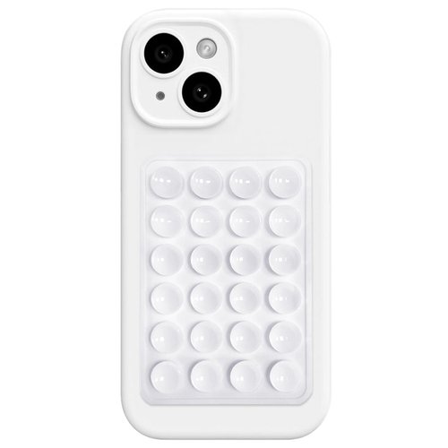 AZXYI Silicone Suction Phone Case Mount, Silicon Adhesive Suction Cup Phone Mount, Non Slip Sticky Phone Grip for Cellphone, Strong Grip Holder for Selfies and Videos (White)
