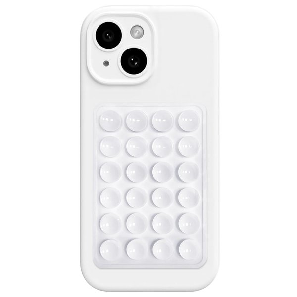 AZXYI Silicone Suction Phone Case Mount, Silicon Adhesive Suction Cup Phone Mount, Non Slip Sticky Phone Grip for Cellphone, Strong Grip Holder for Selfies and Videos (White)