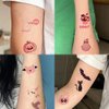 Cute Halloween Tattoos Pink Temporary Tattoo Stickers 83 Pcs Trick or Treat Fake Tattoos Halloween Party Favors Goodie Bags Gift Stuffers School Prize