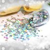 Laza 2g Chunky Glitter Mickey Mouse Shaped Confetti Nail Charms Holographic Sequins Stickers Sparkle for DIY Crafts Nail Art Decoration Party Face Body Make Up Resin - Laser Silver