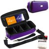 Quiver Time Purple Bolt Card Carrying Case - Playing Card Case Holder for Trading Cards, MTG Card Storage Bag Deck Box Card Case (+Wrist & Shoulder Strap, Dividers + 100 Apollo Card Sleeves)