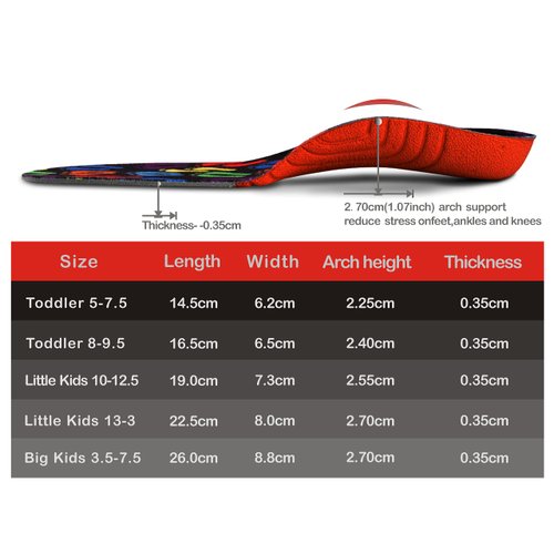 Orthotics Insole Kids - Orthotic Shoes Inserts for Flat Feet and Arch Support (Little Kids 13-3)