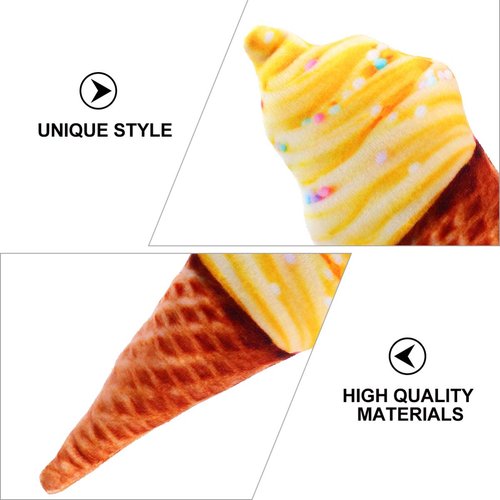 4Pcs Catnip Cat Toys Ice Cream Shaped Pet Chew Bite Kicker Plush Musical Toy for Cat Kitten Kitty