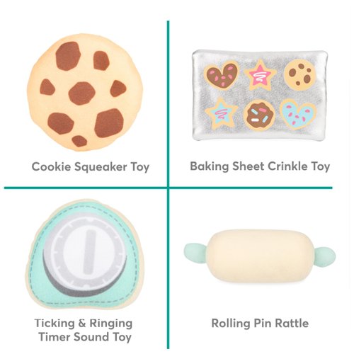 Baby GUND My First Baking Plush Playset with Sounds, Rattle, Squeaks and Crinkles, Ultra Soft Plush Sensory Toy for Babies and Newborns