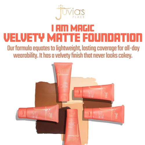 Juvia's Place I Am Magic Velvety Matte Liquid Foundation 410 - Nairobi - Tan w/Cool Undertone, Makeup Foundation Full Coverage, Lightweight, Long Wear, Velvety Matte Finish