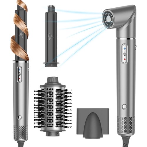 5-in-1 High-Speed Multi-Hair Styler - 1400W Hot Air Brushes with 110,000 RPM Motor, Auto-Wrap Curlers, Straightening Brush & Blow Dryer for Fast Drying, Curling & Smoothing All Hair Types