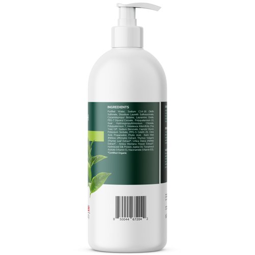 EDENIKA BOTANICALS Tea Tree Body Wash with Balm Mint, Thyme & Arnica, 16 fl oz, Invigorating & Hydrating Formula, Vegan, Sulfate-Free, Paraben-Free, for All Skin Types