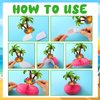 SATINIOR 12 Pcs Hawaiian Luau Table Decorations Luau Centerpieces for Tables Tropical Honeycomb Centerpieces 3D Flamingo Party Supplies Beach Palm Tree Flower Tropical Decoration for Birthday