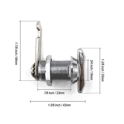 2Pcs Thumb Operated Cam Lock 7/8" Non-Locking Compartment Lock for RV Compartment Door, Camper, Vehicles, Storage Replacement Cam Lock