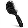 NuWay 4HAIR DoubleC U.S. Patented Double Curved Detangling Brush is Hair Dryer Safe (Iron Black)